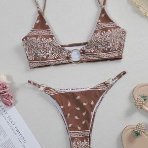 Brown bandanna bikini